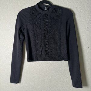 Round Neck Crop Top Long Sleeve Size Medium